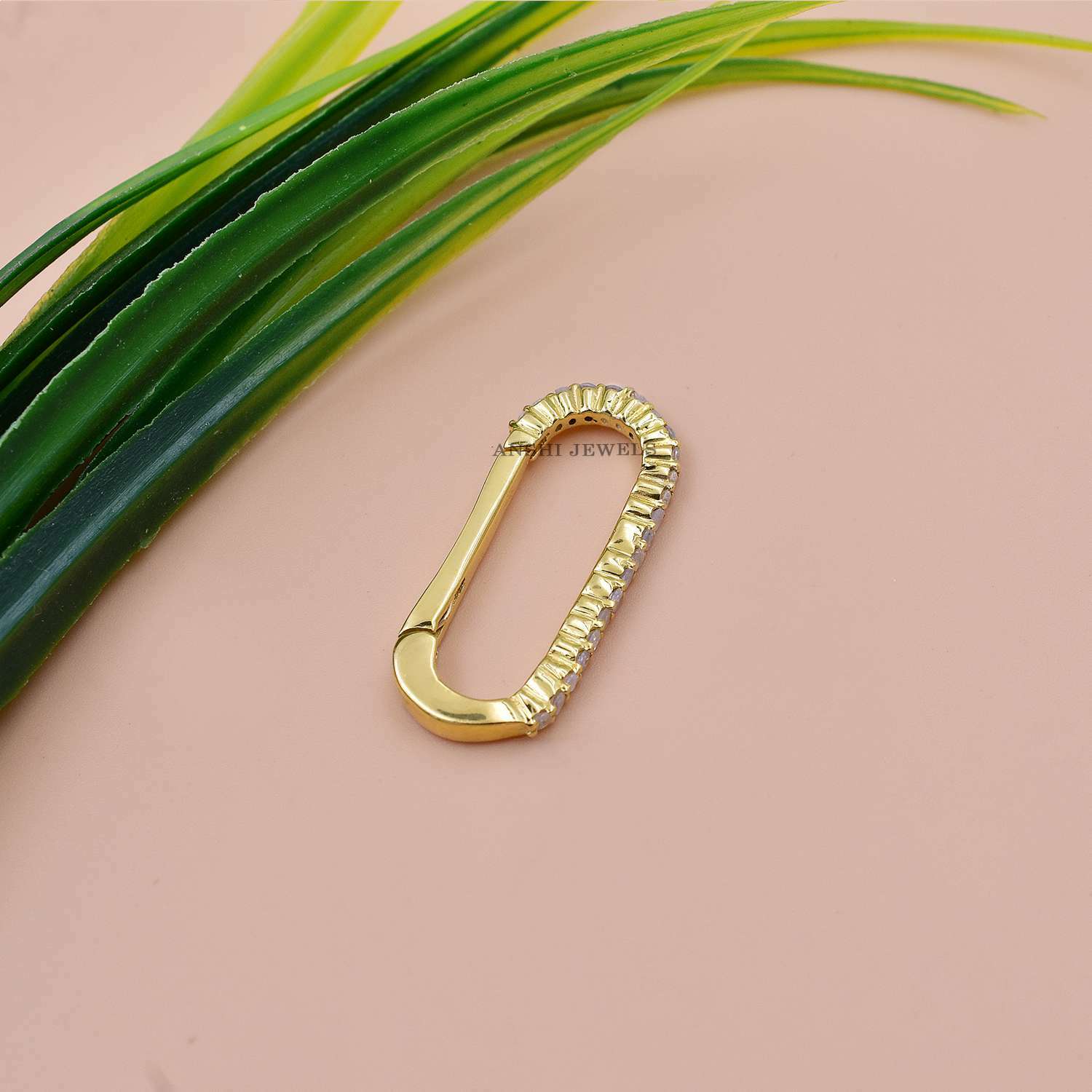 14K Rose Gold Diamond Link Enhancer Lock - Image 4