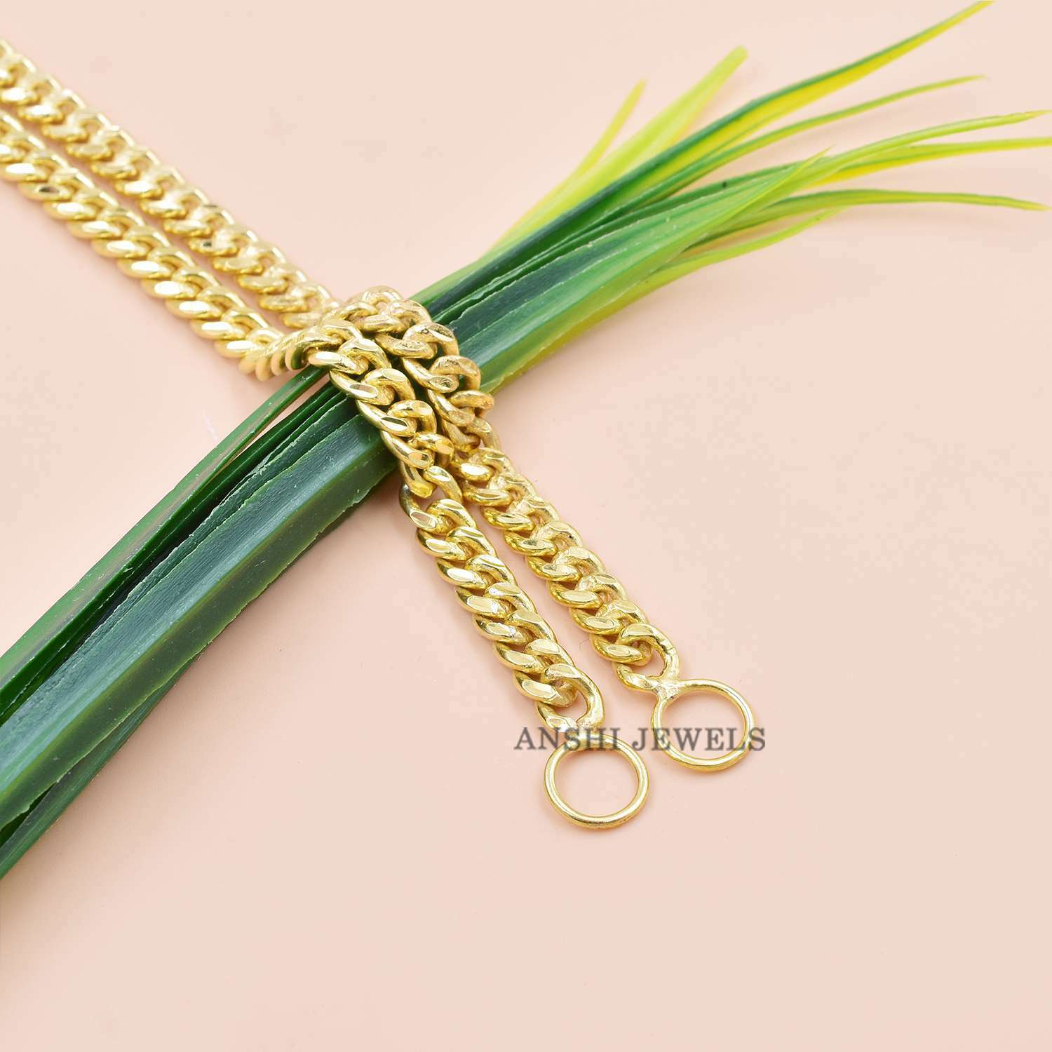 14k Yellow Gold Plated Chain, Plain Chain, Designer Plain Chain, Necklace Chain