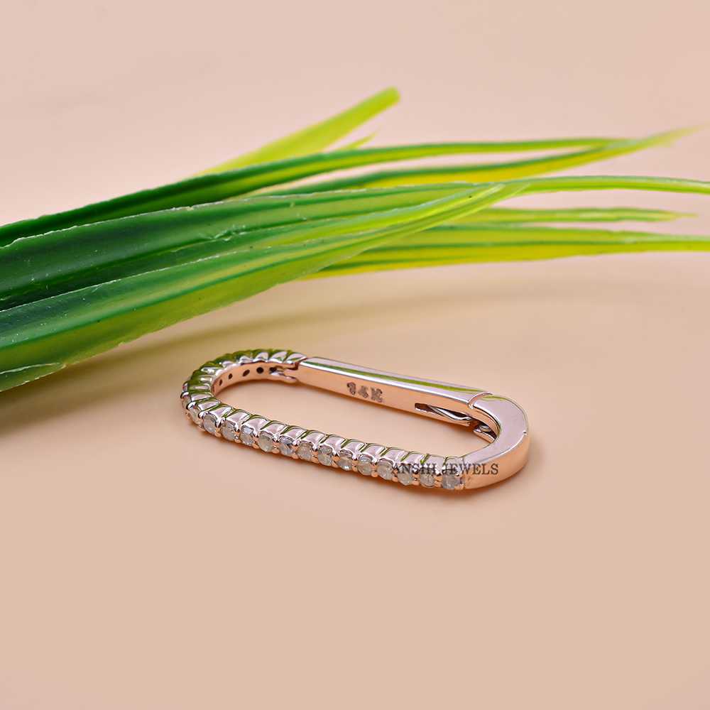 14K Rose Gold Diamond Link Enhancer Lock - Image 3