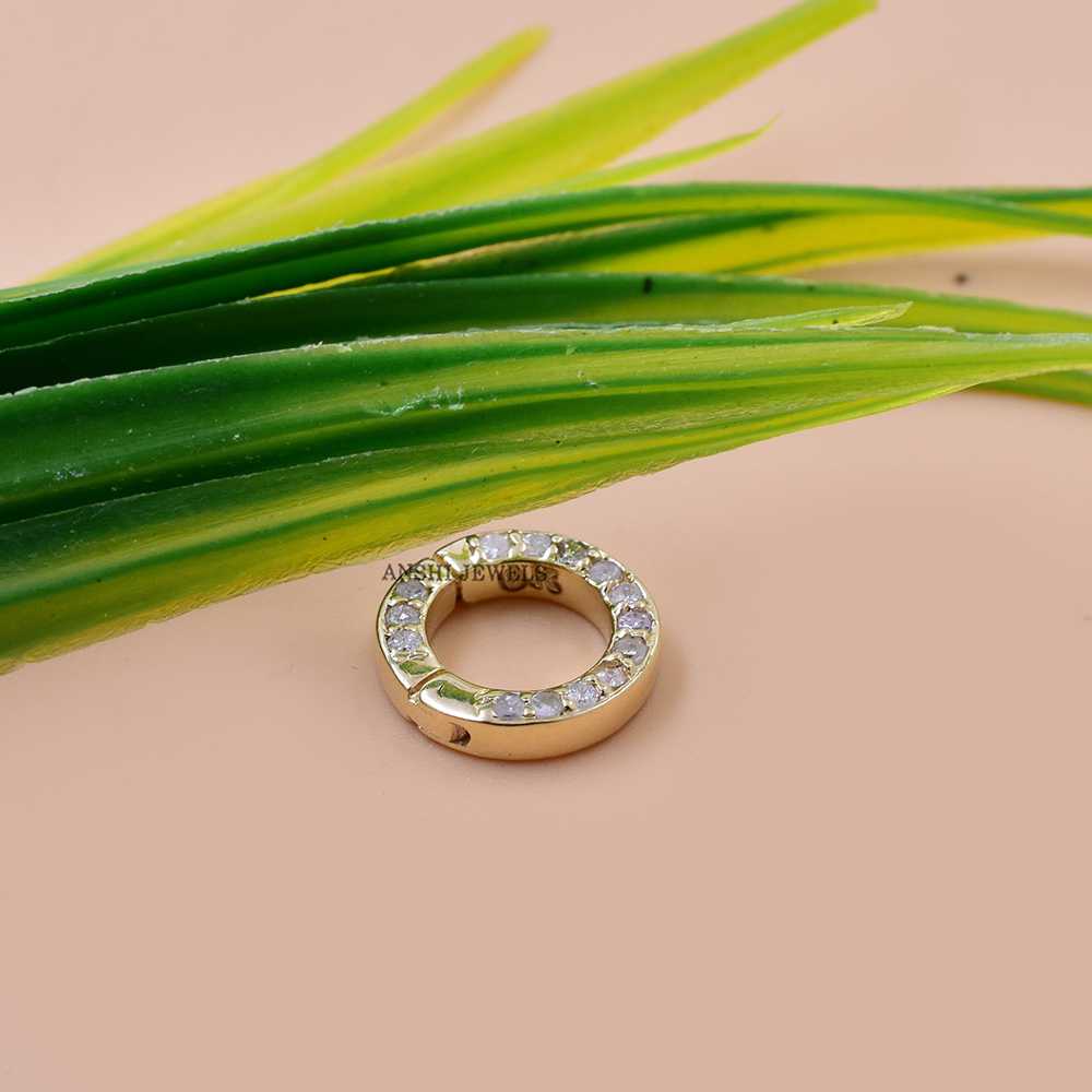 14K Yellow Gold Diamond Charm Enhancer Lock - Image 7