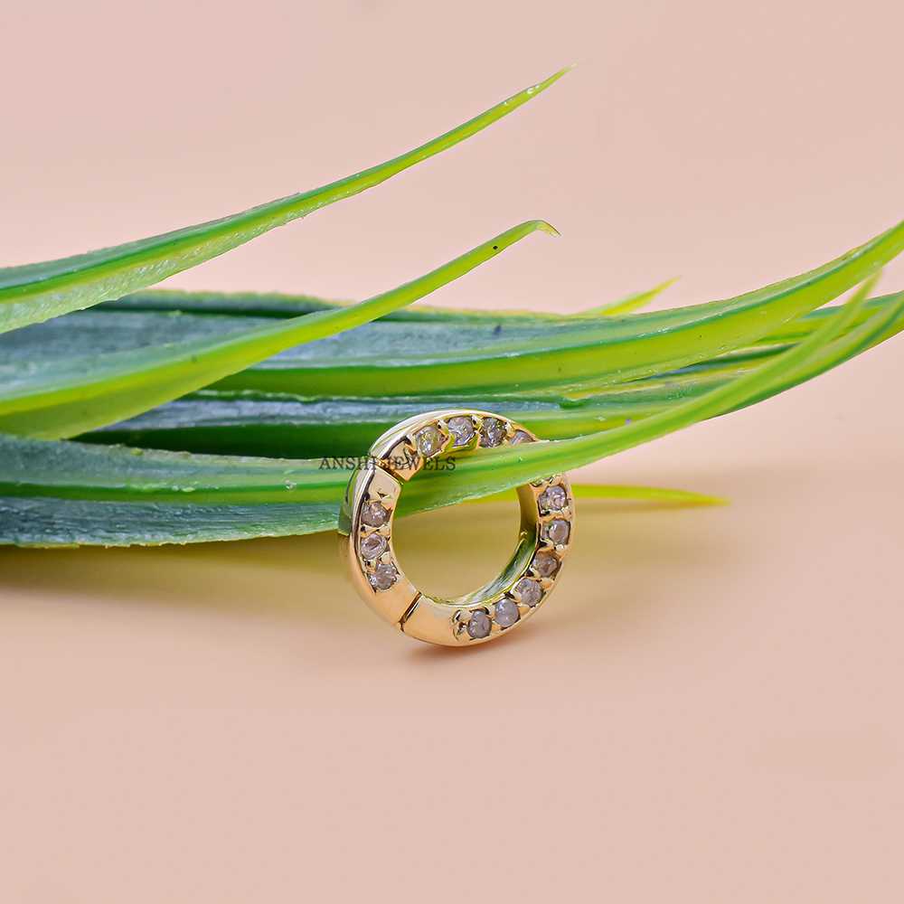 14K Yellow Gold Diamond Charm Enhancer Lock