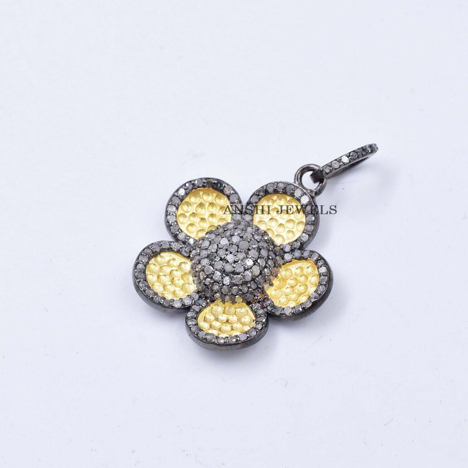 Handmade Diamond Flower Pendant
