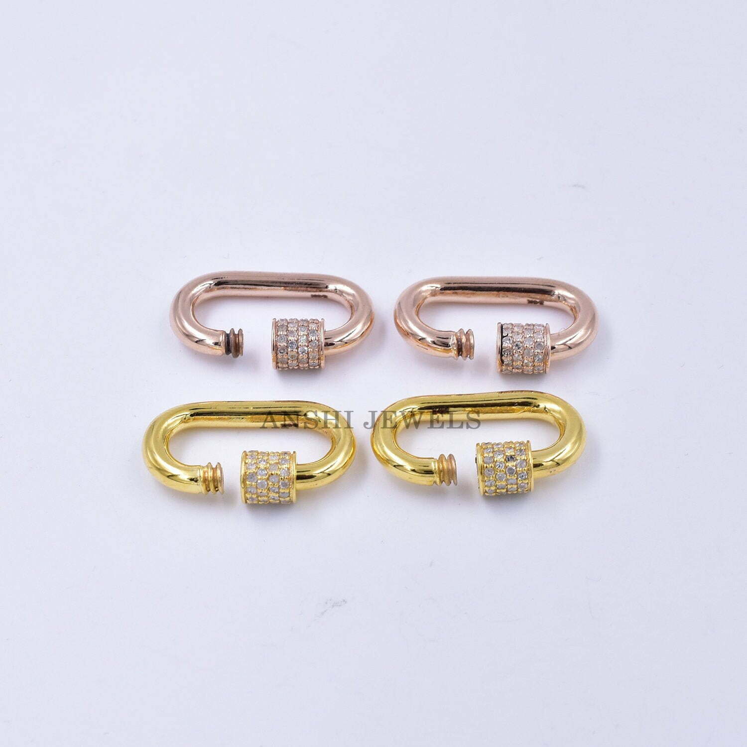 Gold Diamond Carabiner Lock