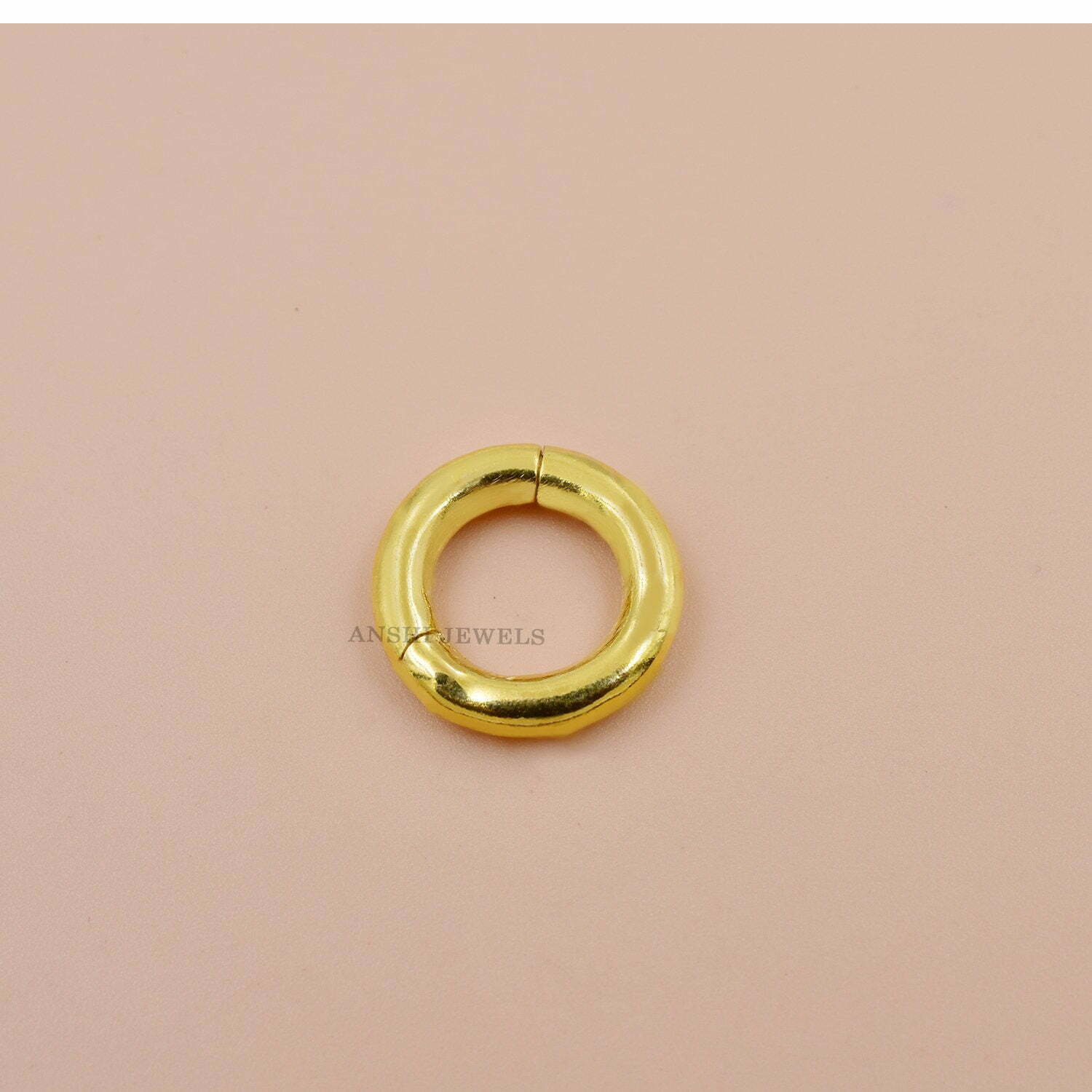 14k Yellow Gold Lock, Plain Charms Enhancer Lock, Connector Gold Lock, Push Charms Lock Jewelry - Image 4