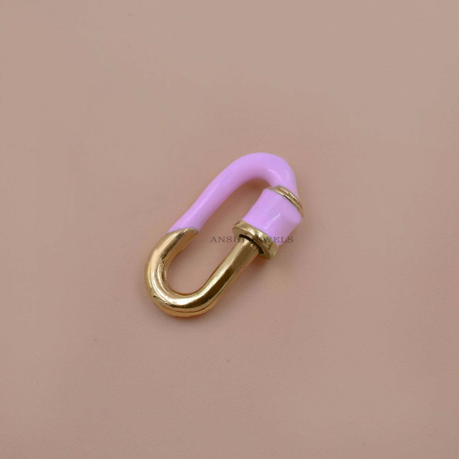 925 Sterling Silver Carabiner Lock, Enamel Carabiner Lock - Image 6