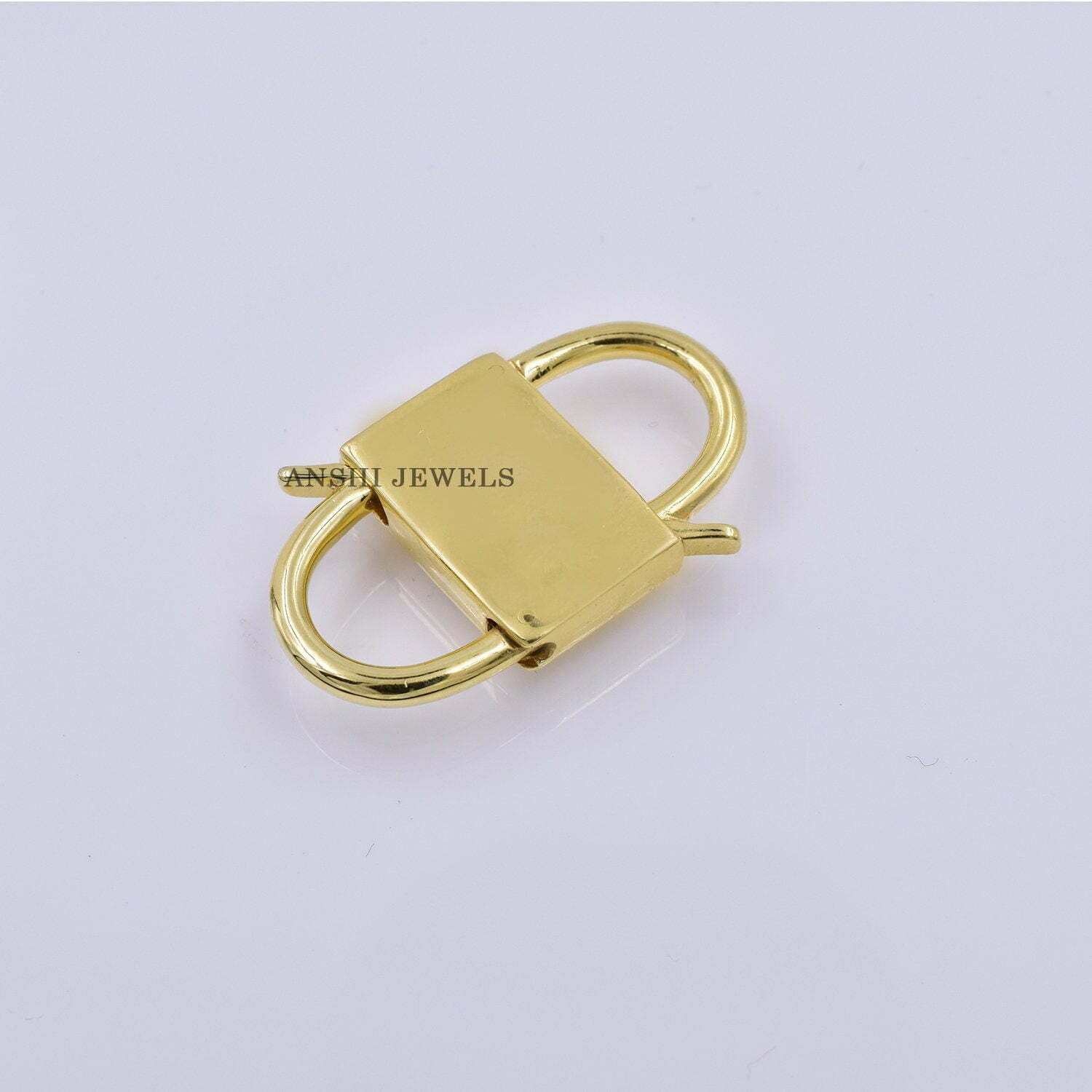 14k Yellow Gold Plated Padlock, Designer Padlock, Turquoise Padlock, Enamel Padlock, 925 Silver Padlock, Turquoise Enamel Padlock - Image 7
