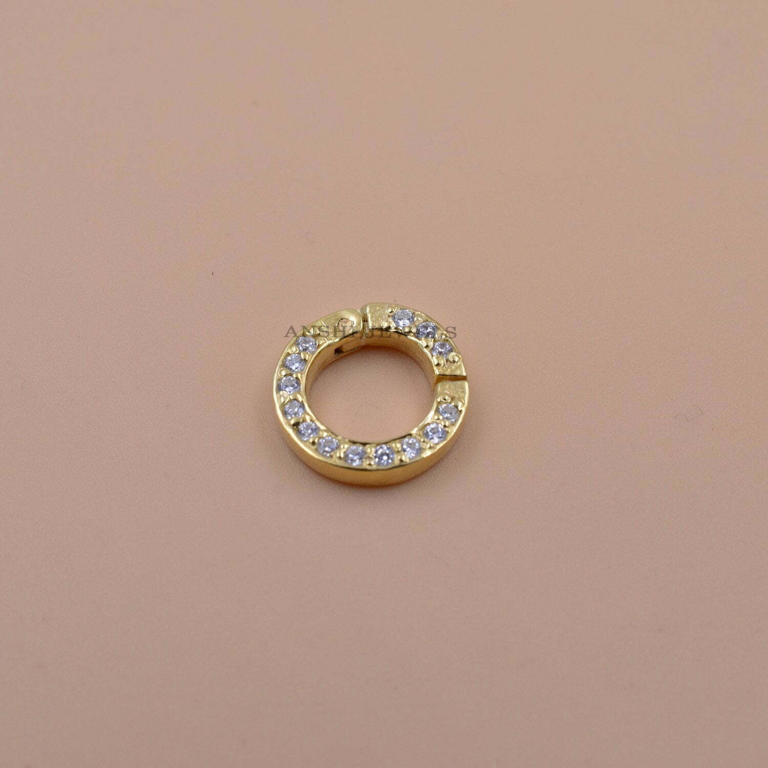14K Yellow Gold Diamond Charm Enhancer Lock - Image 2
