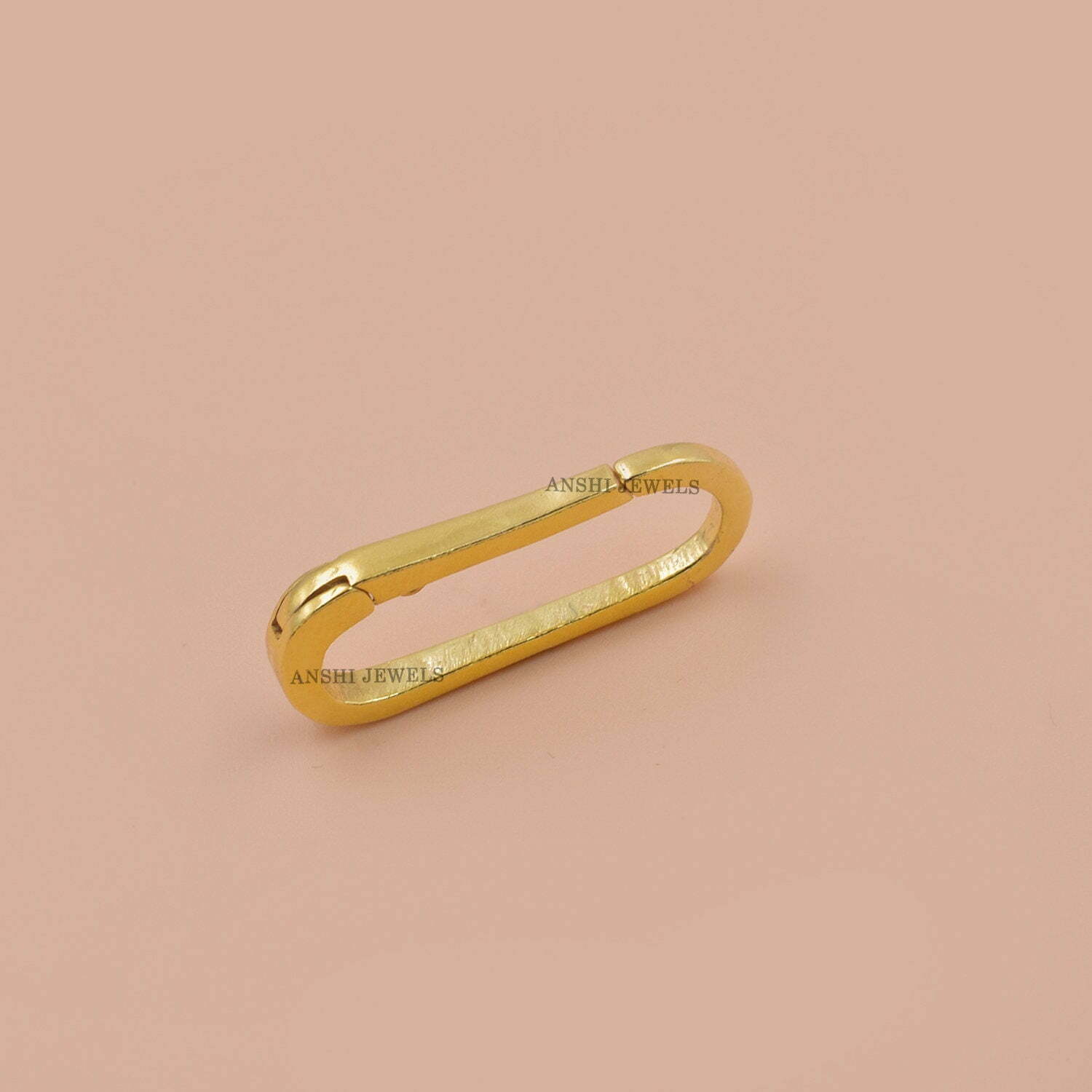 14k Yellow Gold Enhancer Lock, Charms Enhancer Lock, Plain Charms Connector Lock, Solid Gold Lock Jewelry - Image 6