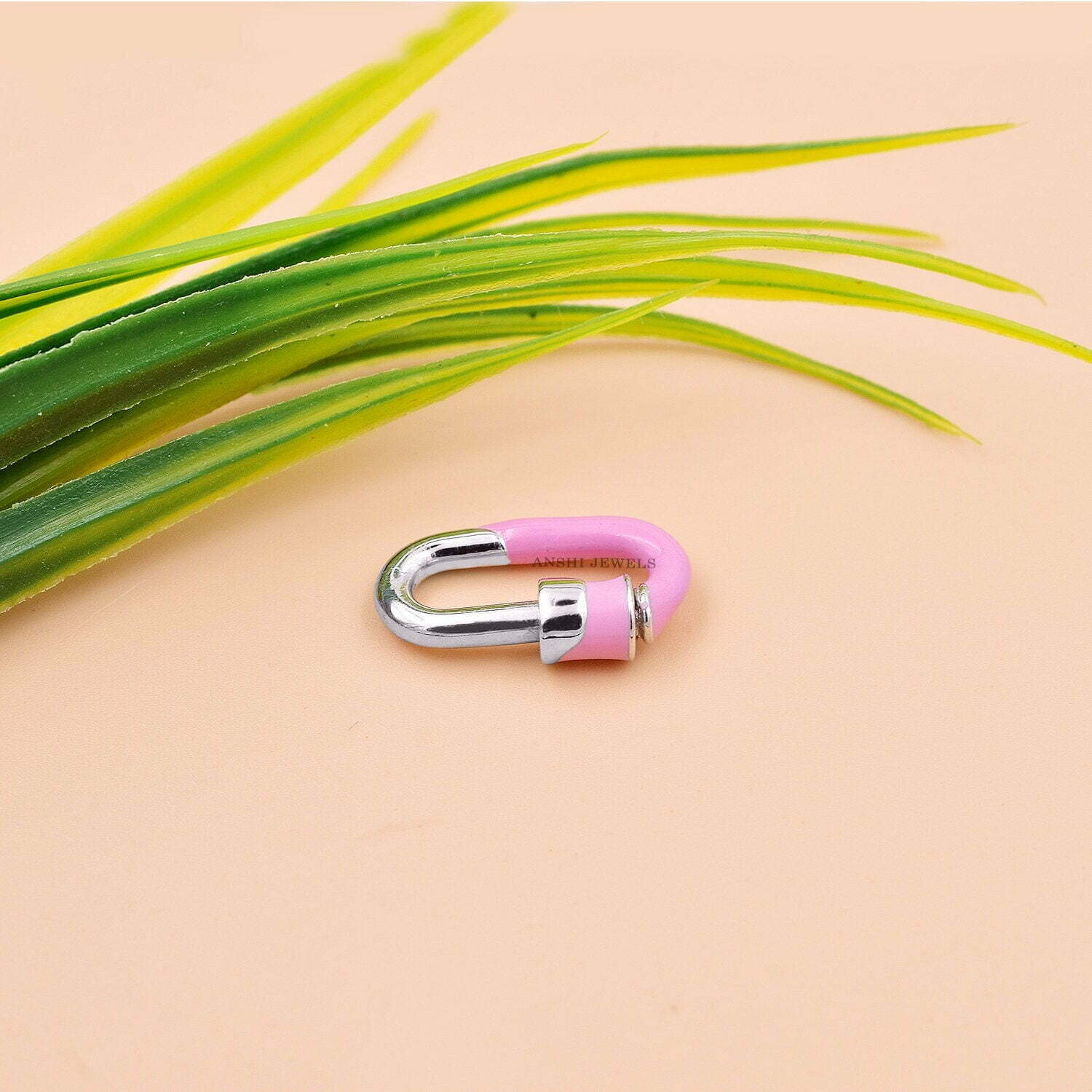 Sterling Silver Enamel Carabiner Lock