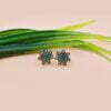 Yellow Gold Plated Black Rhodium Stud Earring