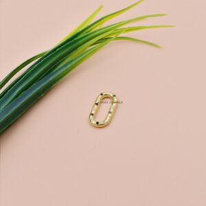 14K Solid Yellow Gold Enhancer Lock, Pave Diamond Clasp Lock, Black Diamond Push Lock, Woman Enhancer Push Lock