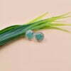 Sterling Silver Emerald Diamond Stud Earring