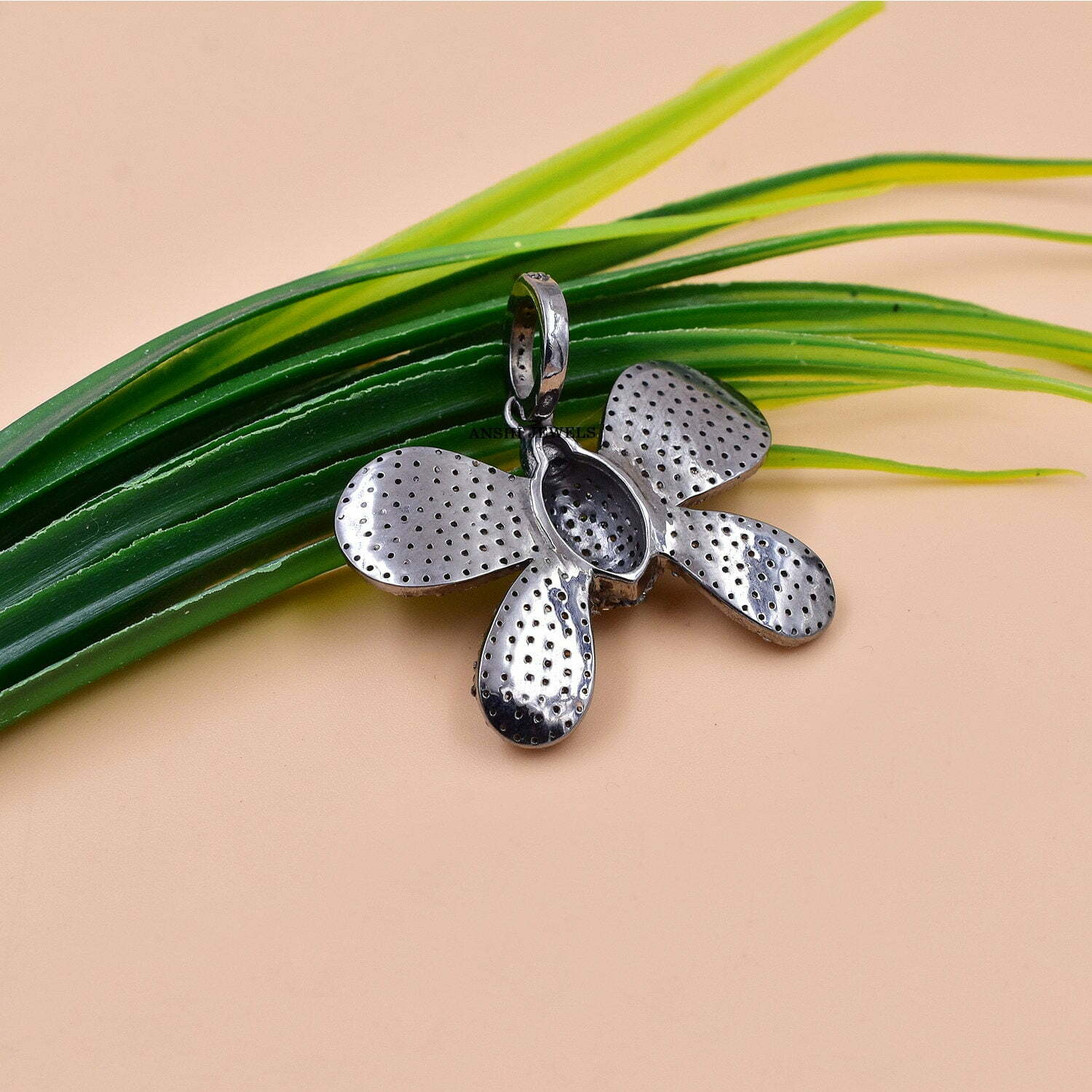 925 Sterling Silver Butterfly Pendant, Single Cut Diamond Butterfly Pendant, Woman Butterfly Necklace Pendant - Image 3