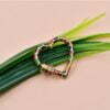 14K Yellow Gold Plated Heart Screw Lock, Multi Enamel Heart Lock, Woman Jewelry Heart Screw