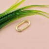 14K Solid Yellow Gold Enhancer Clasp Lock, Plain Gold Charm Lock, Woman Jewelry Connector Lock