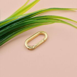 14K Solid Yellow Gold Enhancer Clasp Lock, Plain Gold Charm Lock, Woman Jewelry Connector Lock