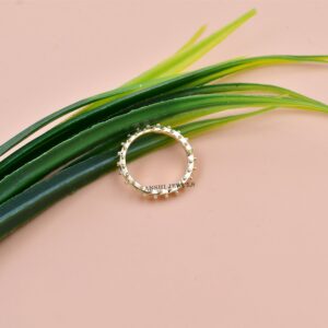 14K Solid Yellow Gold Enhancer Lock, Round Dotted Clasp Lock, Woman Jewelry Connector Push Lock