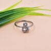 Sterling Silver Ampersand Ring, Pave Diamond Ampersand Ring, Woman Stacking Ring, Black Rhodium Ring Jewelry