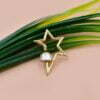 14K Yellow Gold Star Carabiner Lock, Topaz Baguette Star Carabiner Lock, Gold Screw Star Carabiner Lock, Baguette Screw Lock