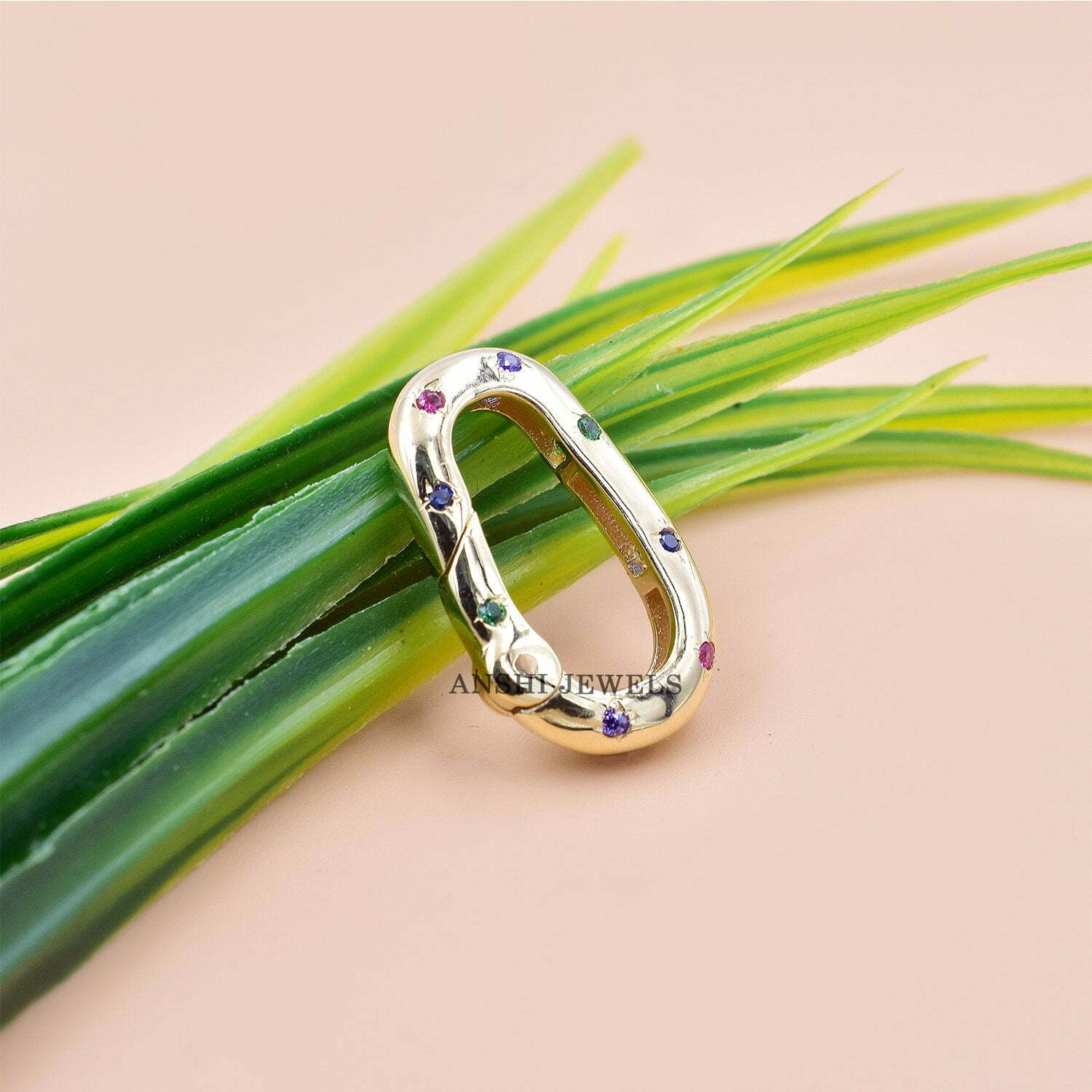 Gold Stone Charms Lock