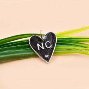 Heart Pendant Black Enamel