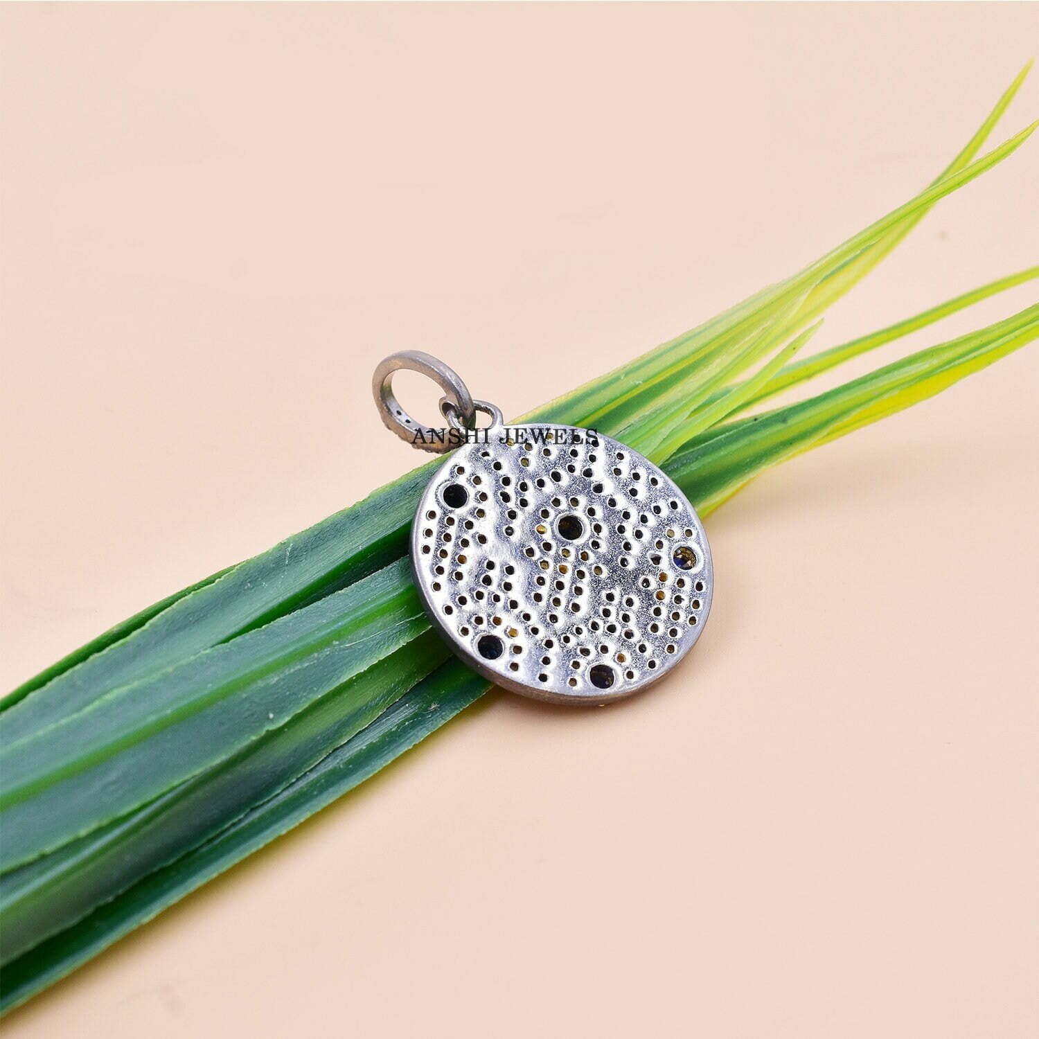 925 Silver Pendant, Designer Pendant, Diamond Hamsa Pendant, Diamond Hamsa Pendant - Image 3