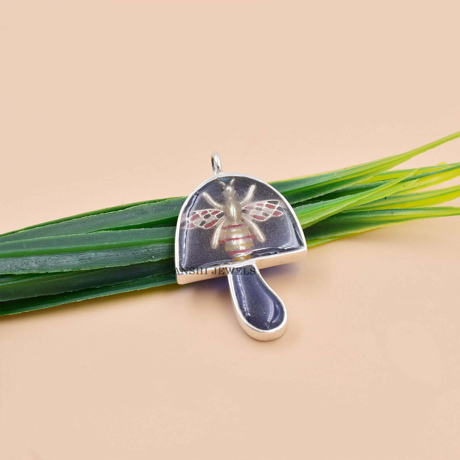 Mushroom Pendant Sterling Silver