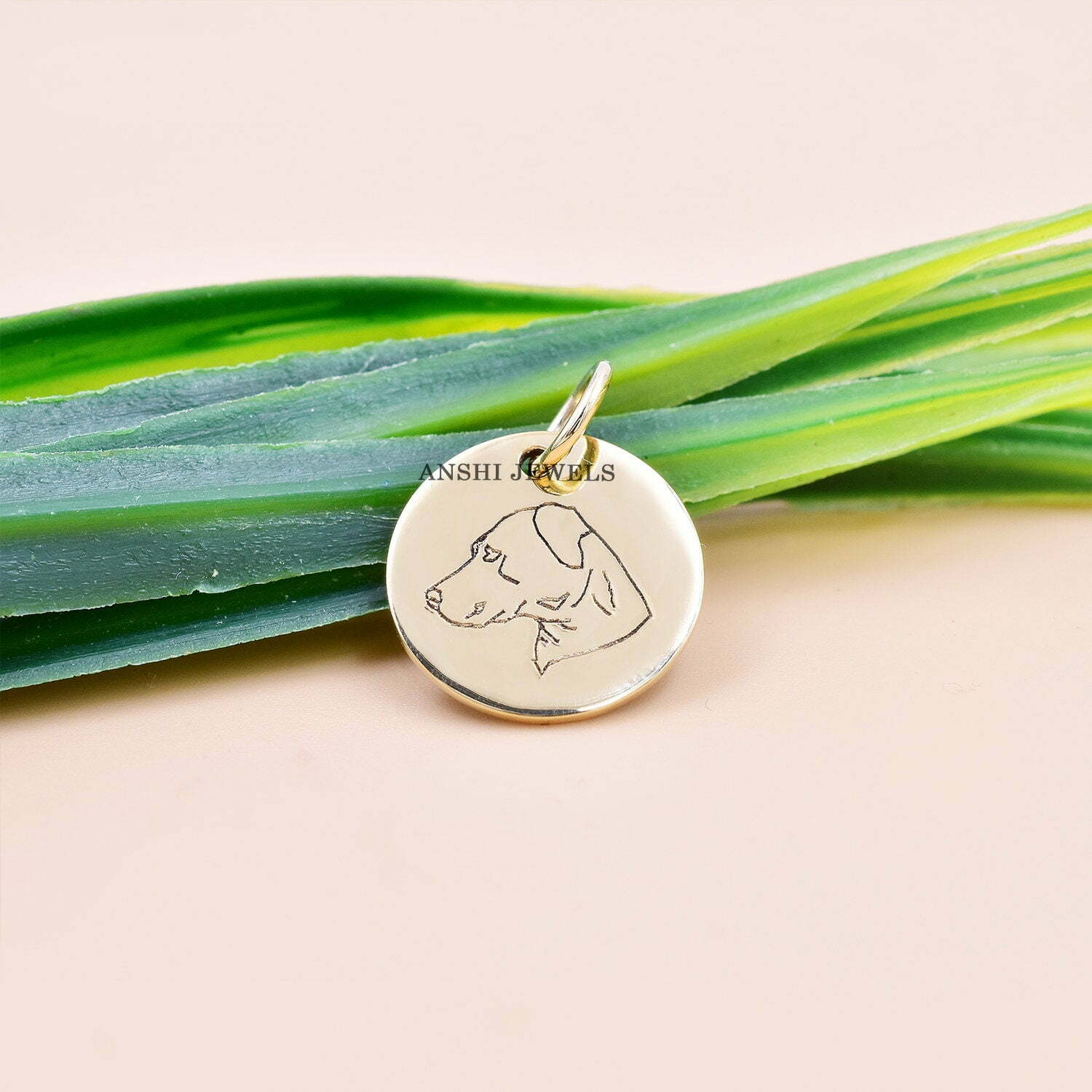 Gold Dog Face Charm