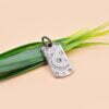 Single Cut Diamond Dog Tag Pendant
