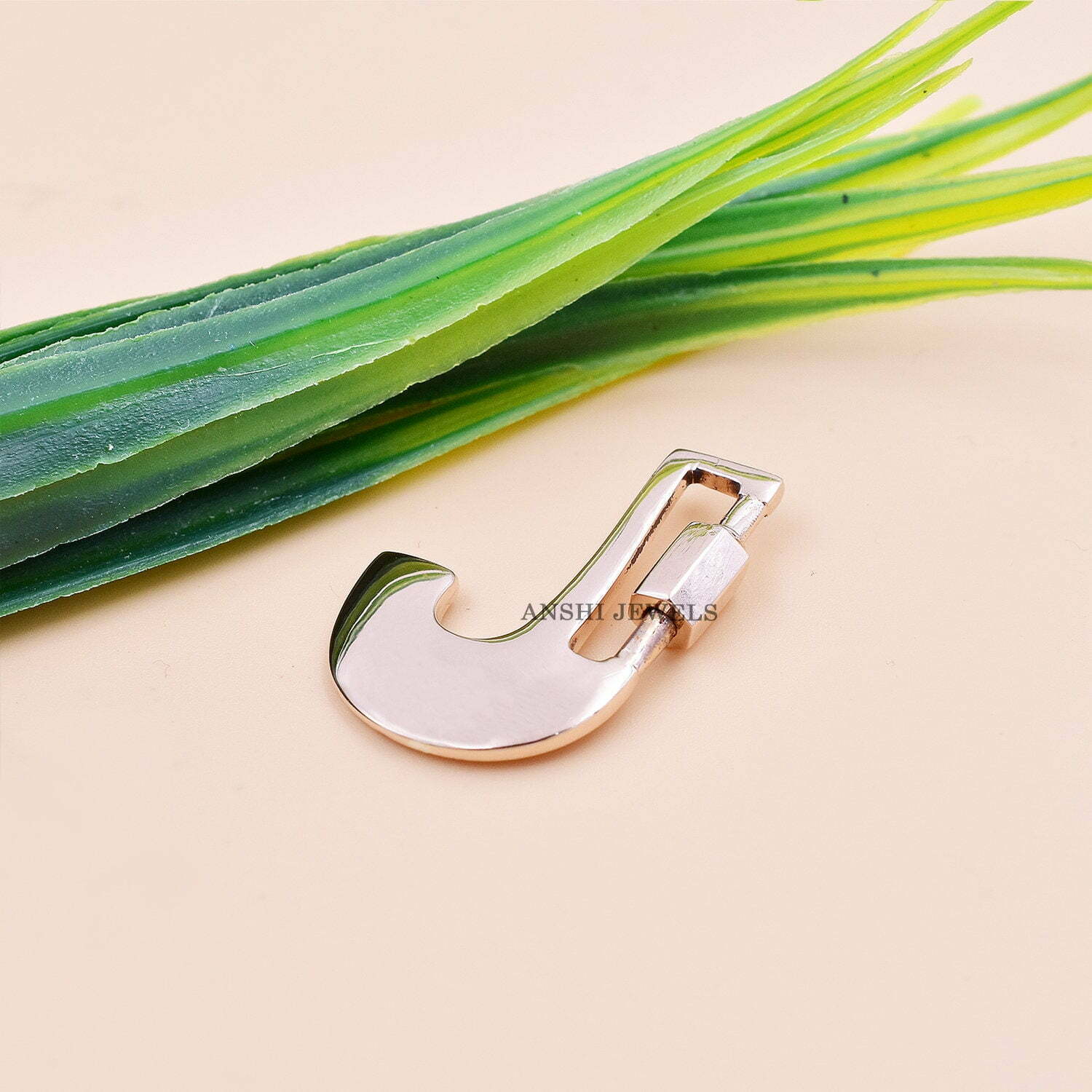 Rose Gold J Letter Carabiner Lock