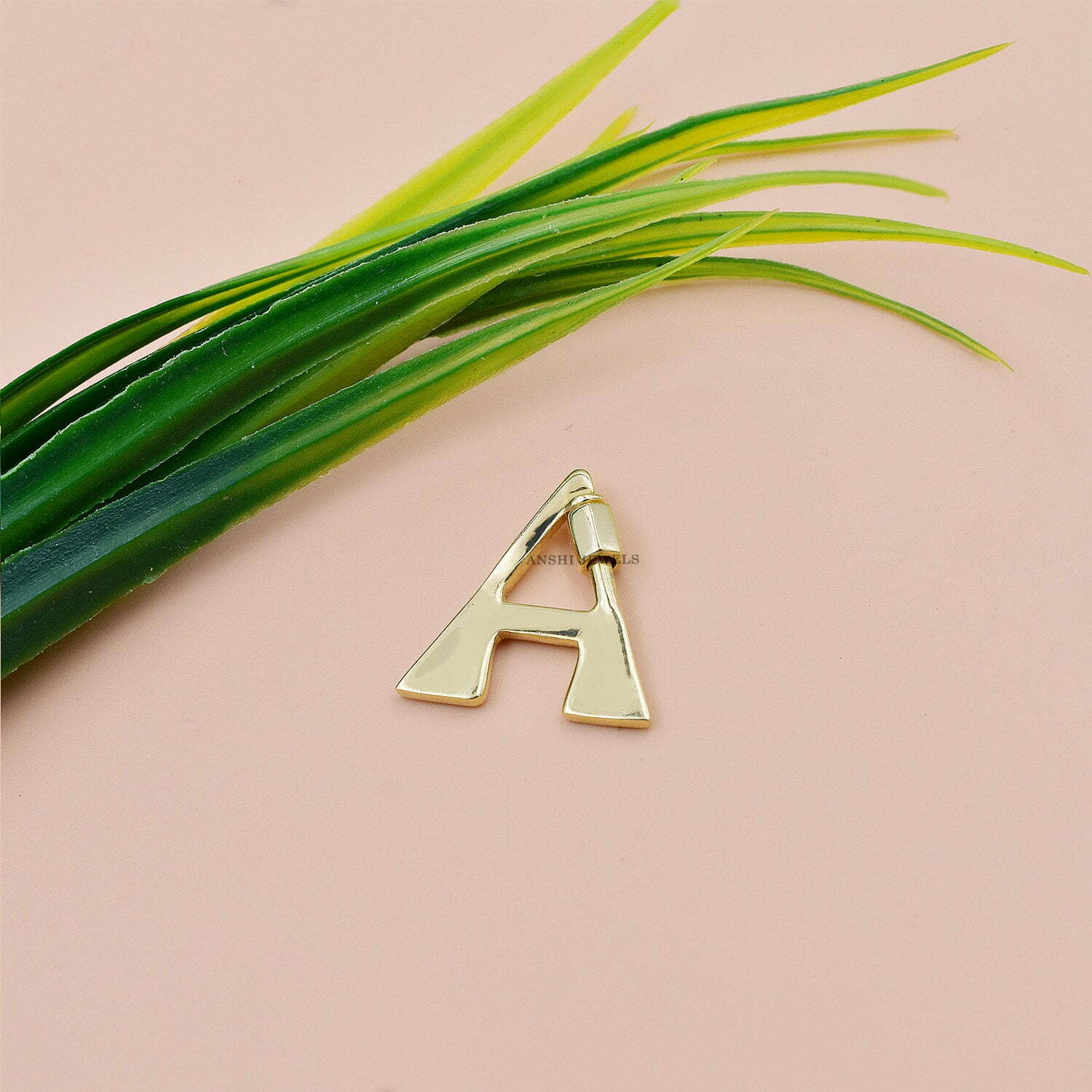 14K Rose Gold Plated J Letter Carabiner Lock - Image 4