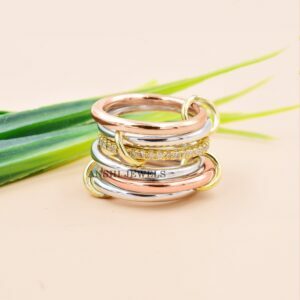 Gold Plated Diamond Stacking Ring