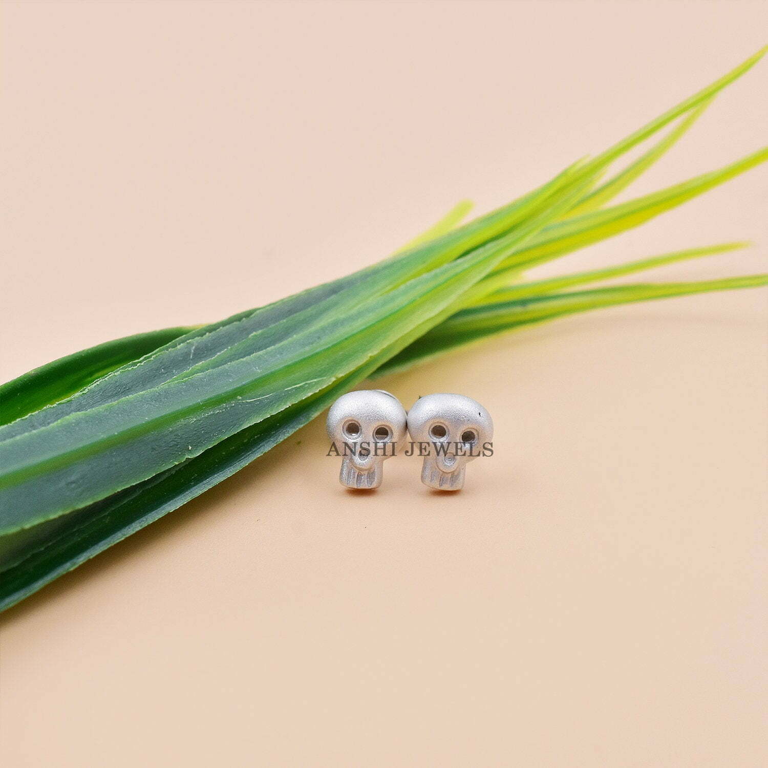 925 Starling Silver Skull Earring, Designer Earring, Skull Earring, Women Stud Earring, Diamond Stud Earring - Image 2