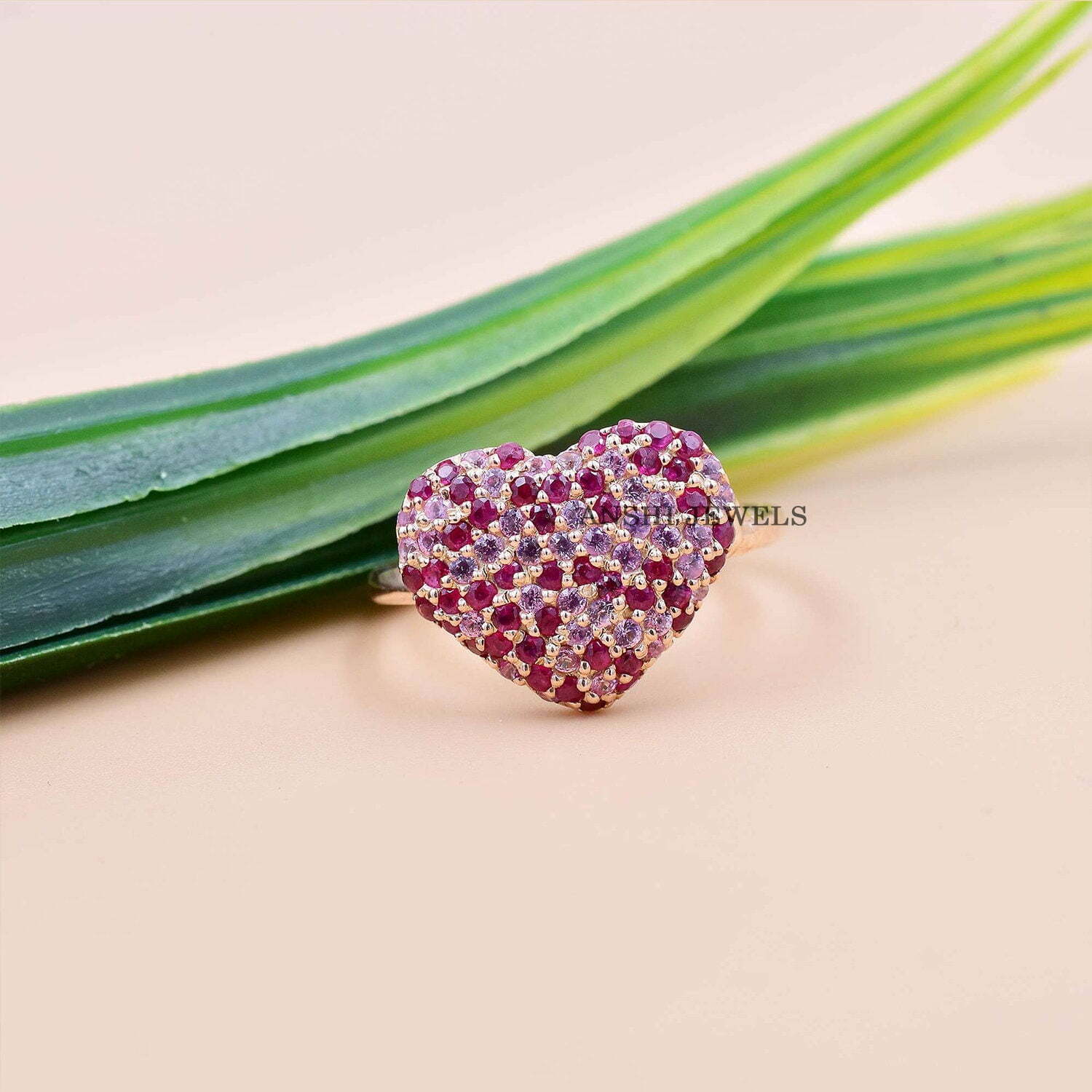 Rose Gold Heart Band Ring