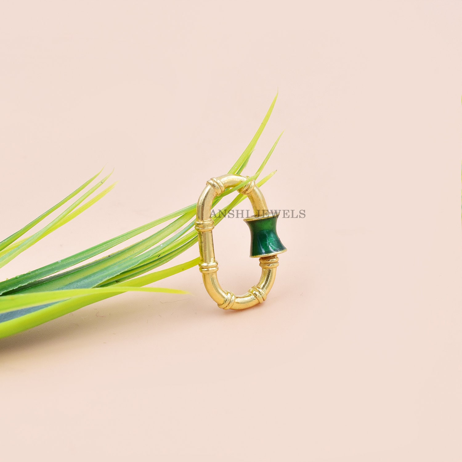 Gold Plated Bamboo Carabiner Lock