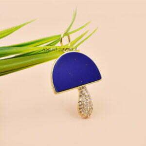 Lapis Diamond Mushroom Pendant
