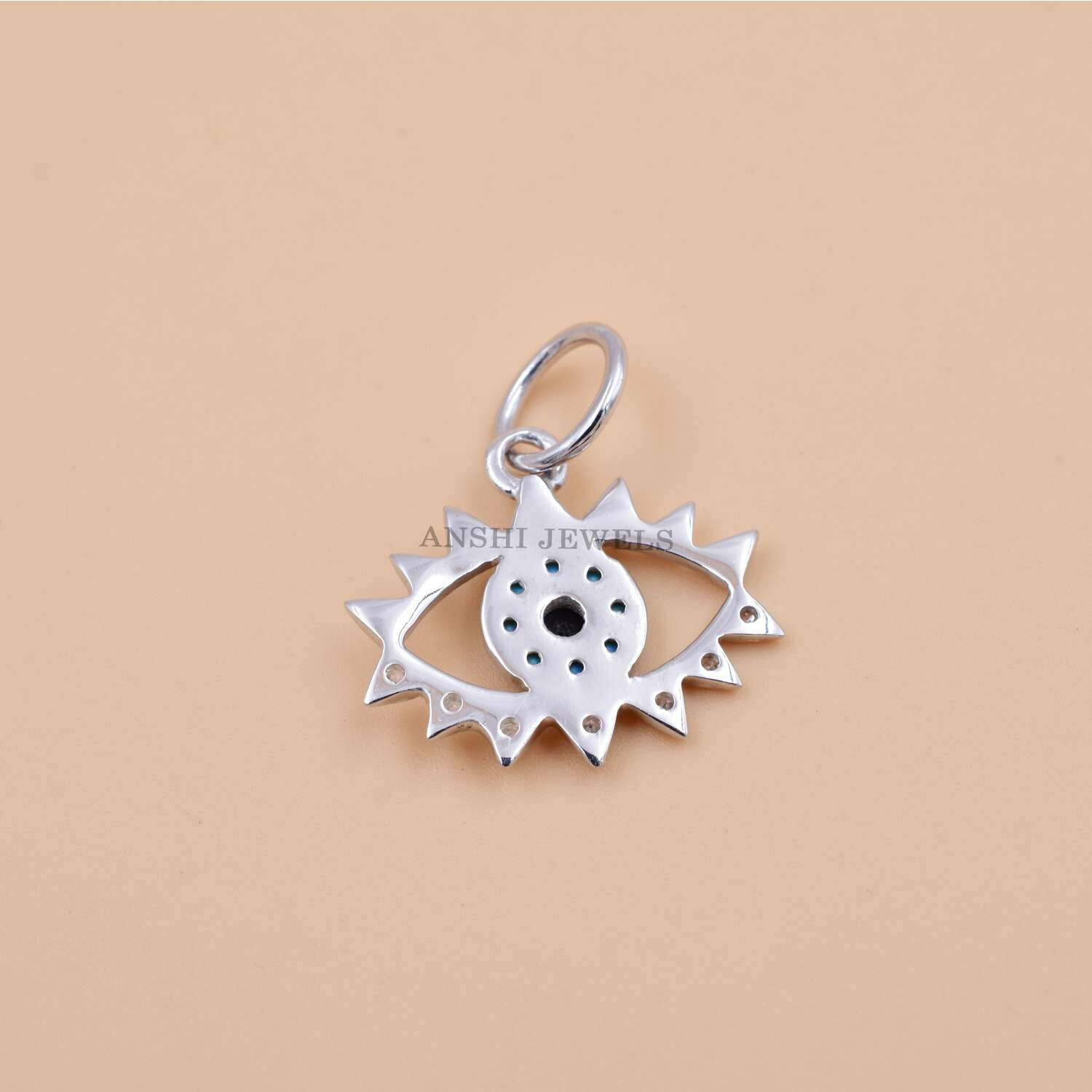 925 Silver evil eye charm turquoise evil eye charm lucky charm jewelry - Image 4