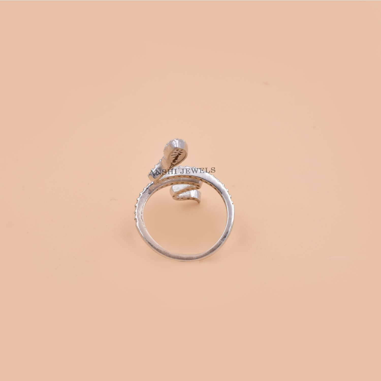 925 Silver Snake Ring, Pave Diamond Snake Ring, Diamond Snake Ring, Wholesale Snake Ring - Image 4