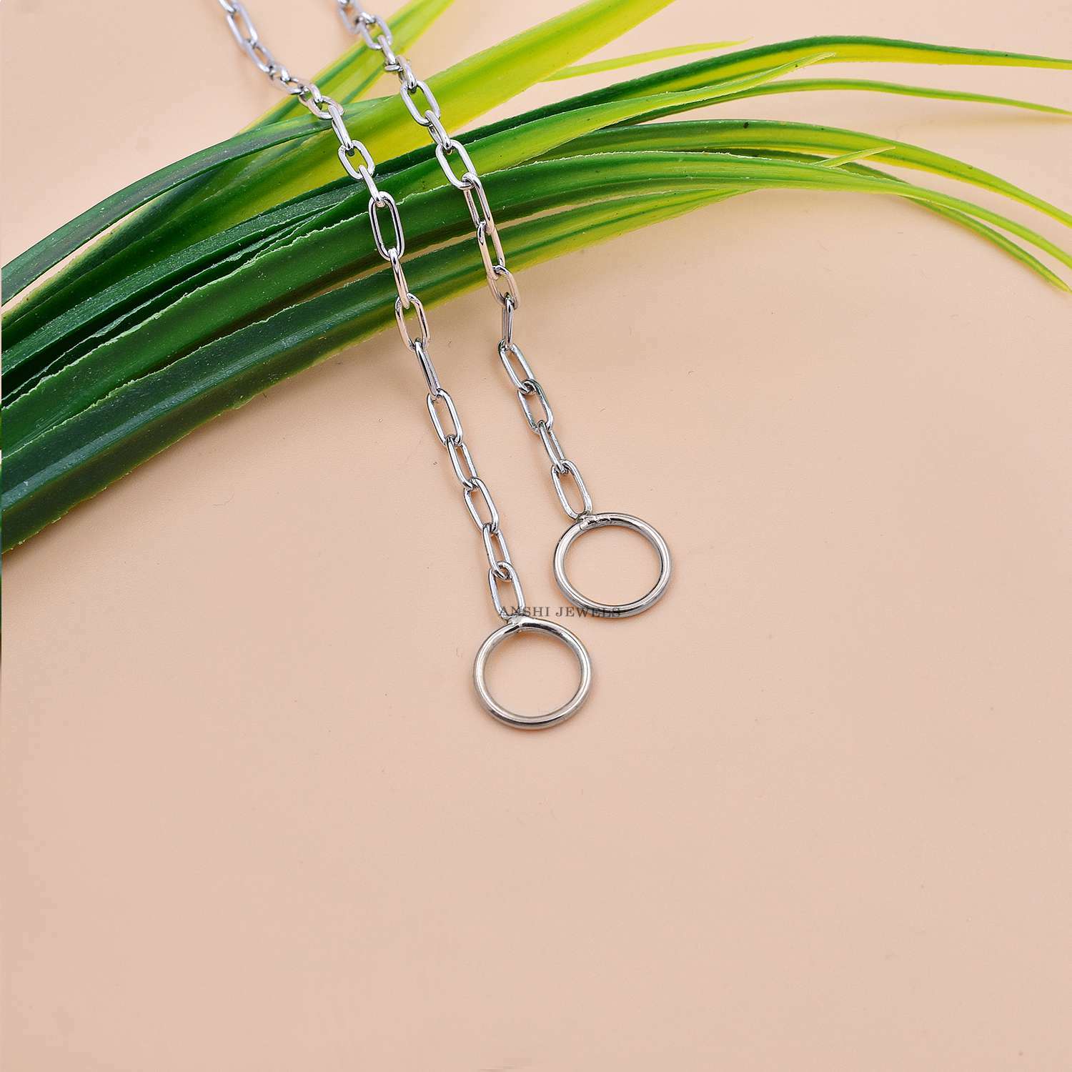 925 Sterling Silver Chain, White Rhodium Chain, Woman Necklace Chain, Oval Link Chain
