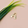 14K Yellow Gold Plated A Letter Initial All Letter Lock