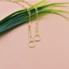 14K Yellow Gold Plated Chain, Paper Clip Chain, Designer Padlock Chain