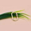14K Yellow Gold Plated Black Diamond Carabiner