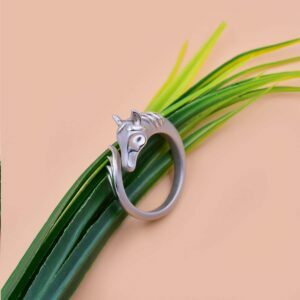 925 Sterling Silver Horse Ring, Vintage Horse Head & Tail Shape Ring Jewelry, Silver Equestrian Ring Jewelry