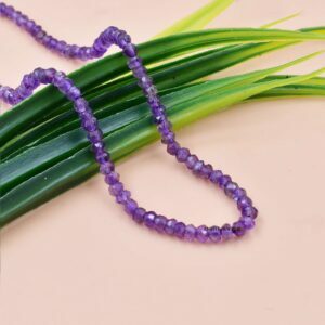 Gemstone Beads Necklace, Amethyst Beads Necklace, Melon Shape Beads Necklace