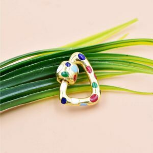 Gold Plated Triangle Multi Enamel Carabiner
