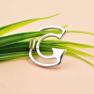925 Sterling Silver G Letter Carabiner Lock