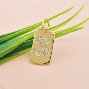 Gold Dog Tag S Pendant