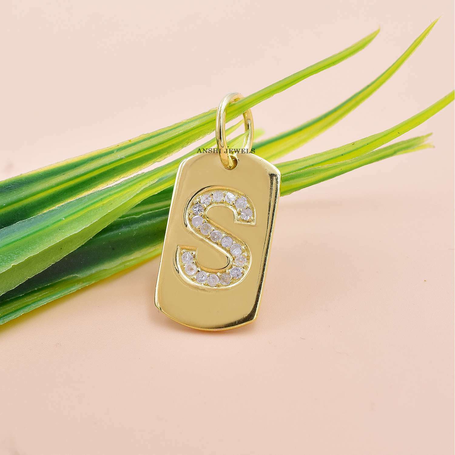 Gold Dog Tag S Pendant