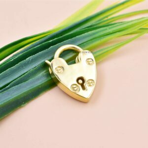 925 Silver Heart Padlock, 14K Yellow Gold Plated Heart Padlock, Woman Padlock Necklace,