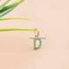 Gold Pave Diamond D Charm
